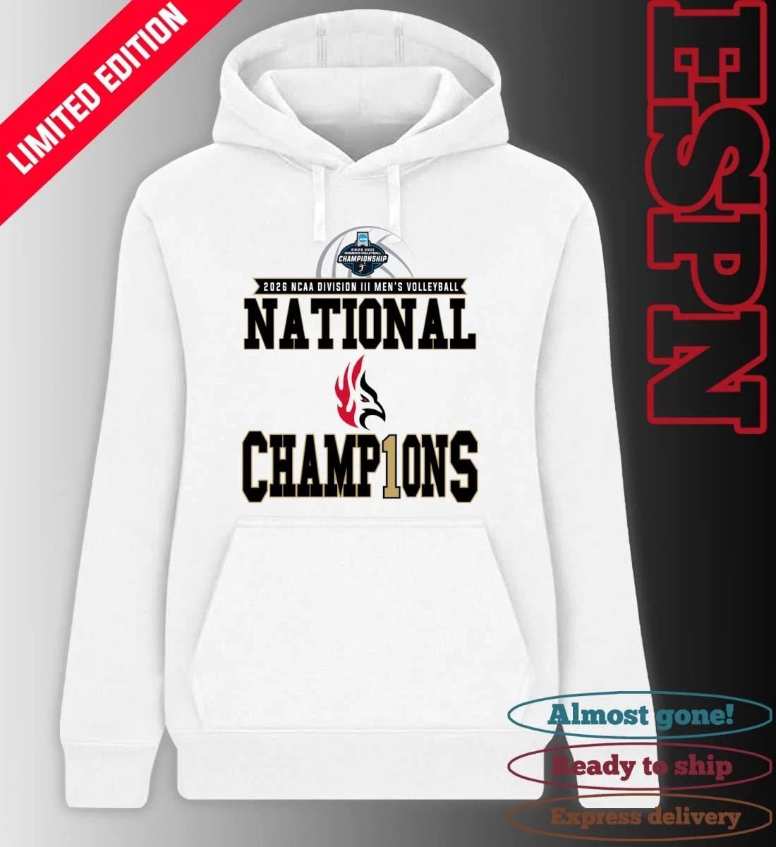 Carthage College Firebirds 2026 NCAA DIII Men’s Volleyball National Champions Shirt