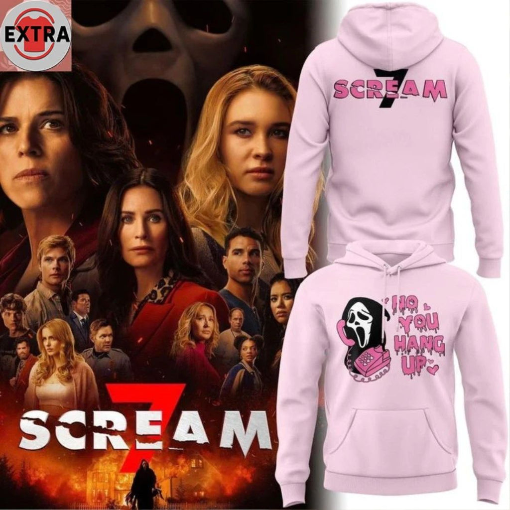 Original Scream 7 No You Hang Up Pink 2026 Two Sided Shirt