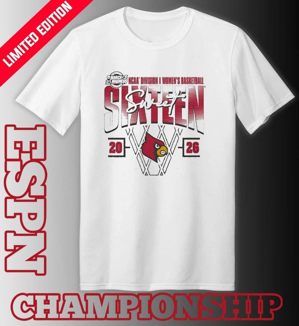 Louisville Cardinals Women’s Basketball Sweet 16 Court Shot T-Shirt