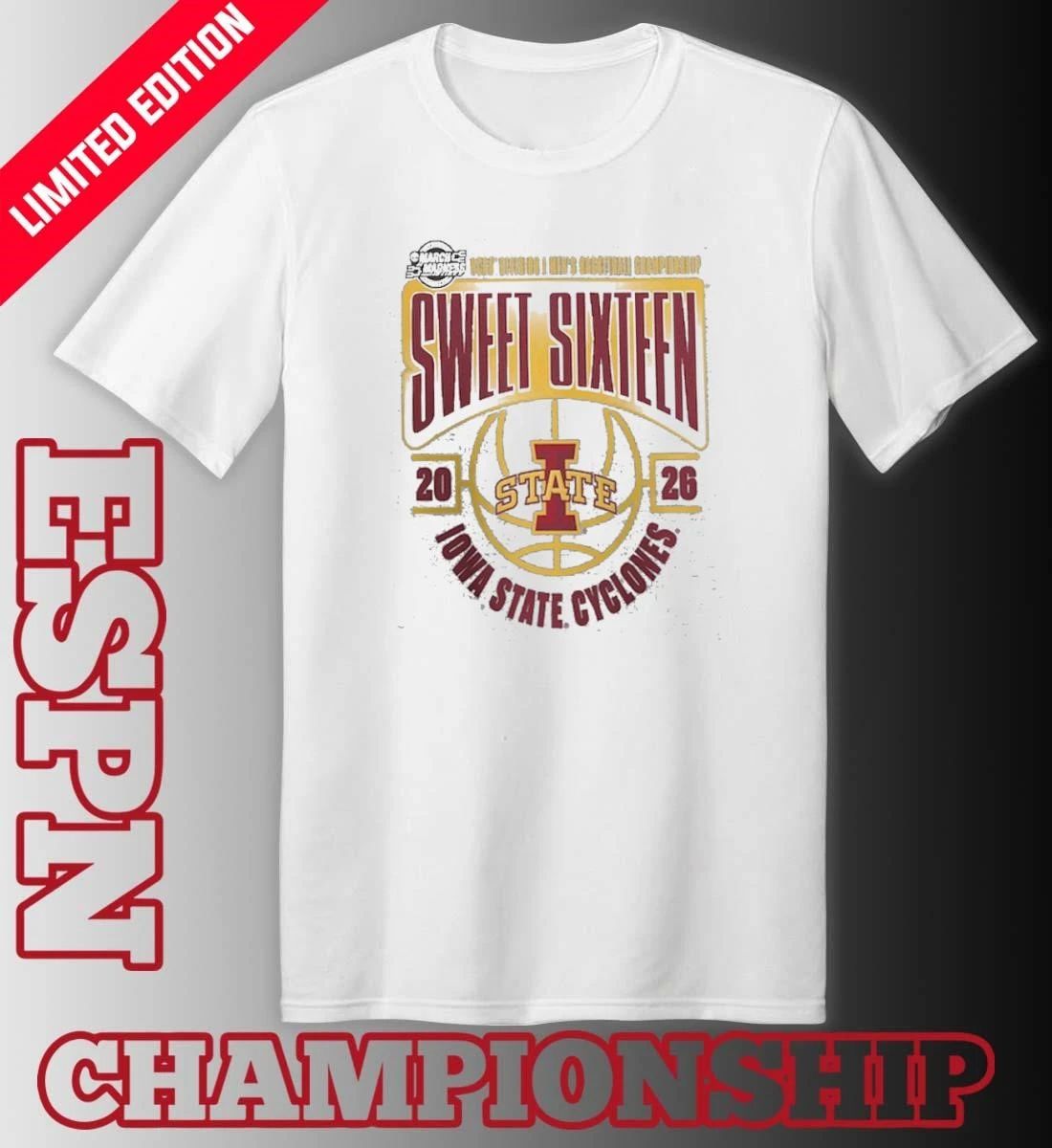 Iowa State Cyclones 2026 NCAA Men’s Basketball Tournament March Madness Sweet 16 T-Shirt
