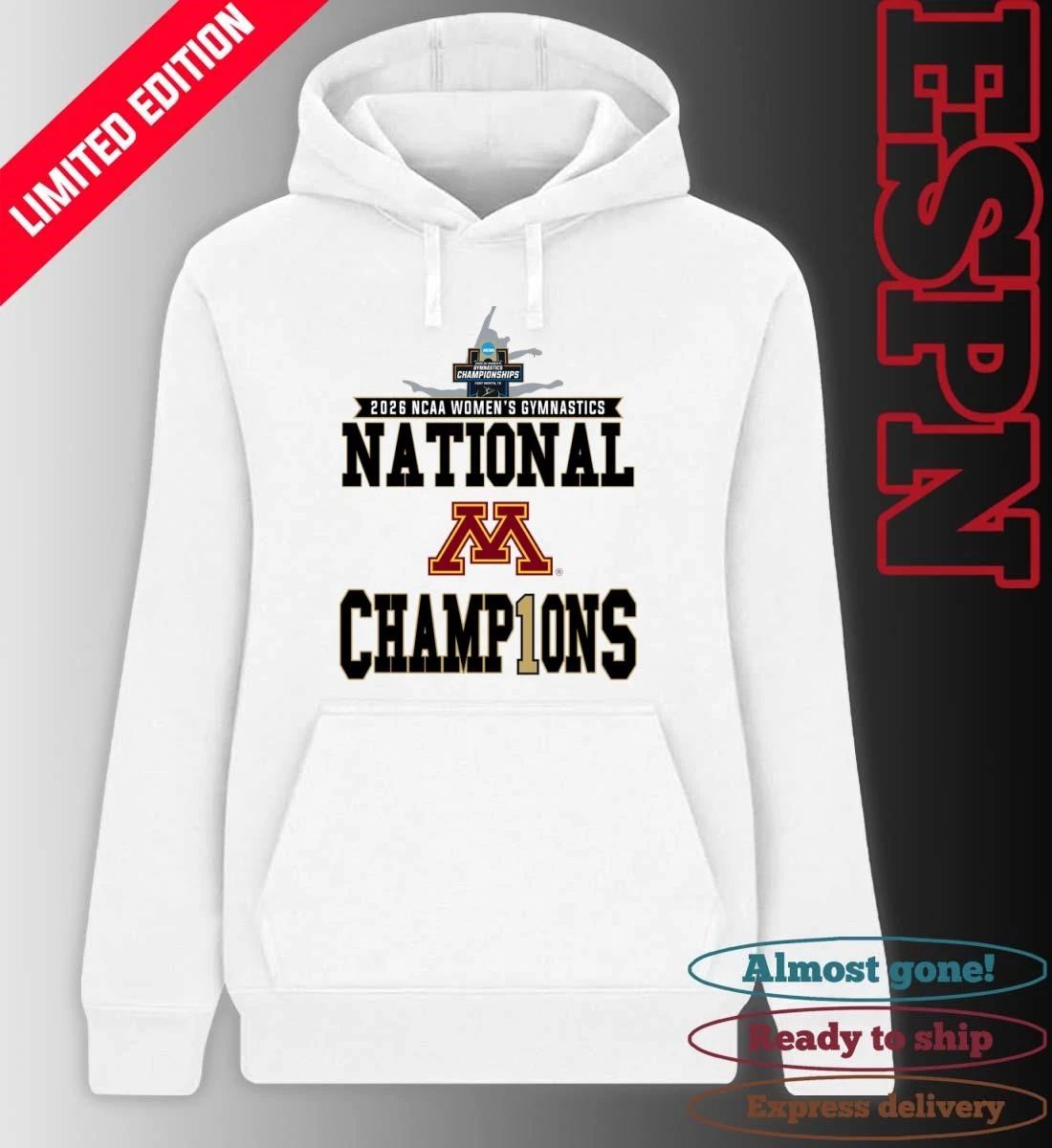 University of Minnesota Women’s Gymnastics 2026 NCAA National Champions Locker Room T-Shirt