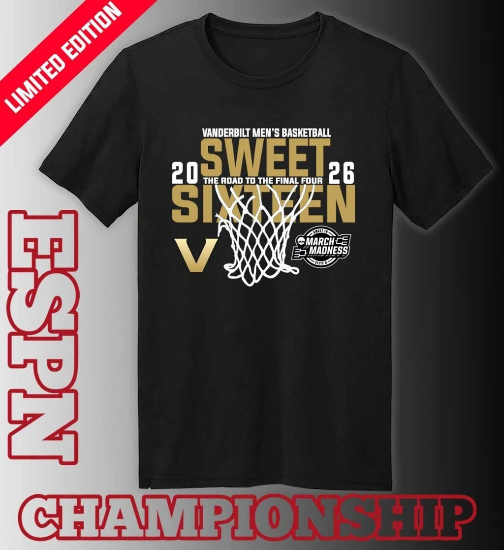 Vanderbilt Men’s Basketball 2026 Sweet Sixteen The Road To The Final Four Shirt