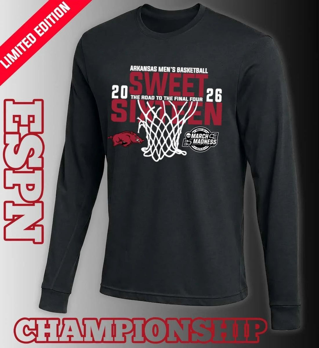 Arkansas Men’s Basketball 2026 Sweet Sixteen The Road To The Final Four Shirt