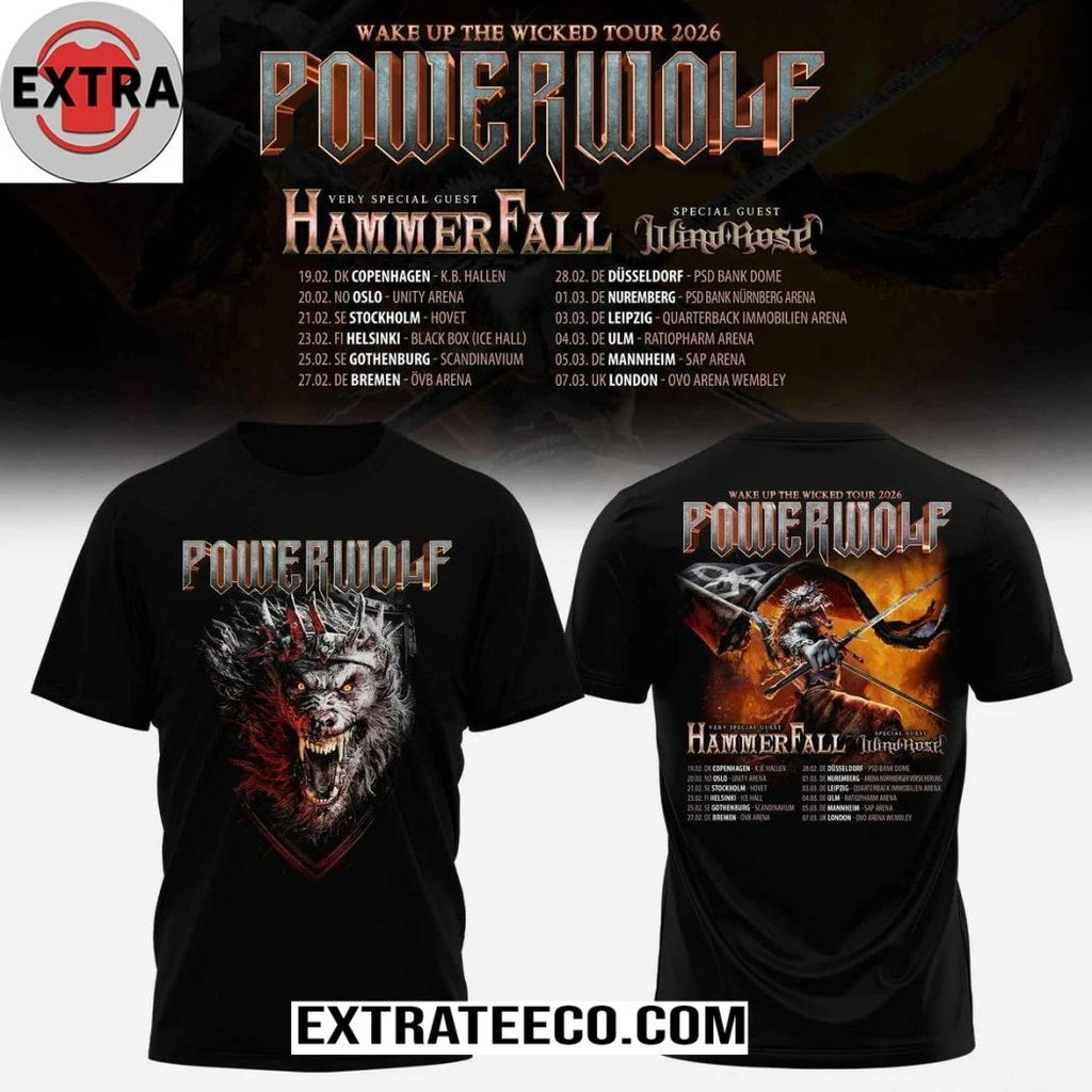 Powerwolf Wake Up The Wicked 2026 World Tour Hoodie T-Shirt