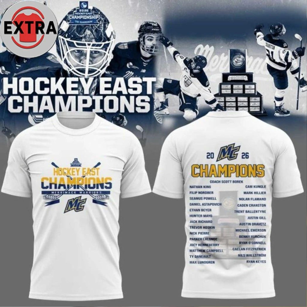 Merrimack Warriors 2026 Hockey East Champions Locker Room Hoodie T-Shirt
