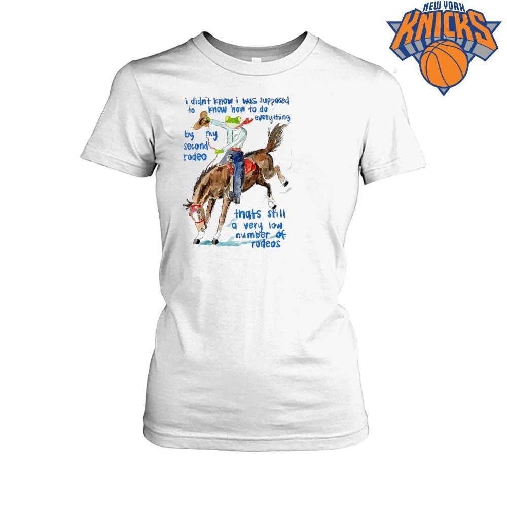 I Didnt Know I Was Supposed To Know How To Do Everything Frog Riding Horse Second Rodeo Funny Meme Shirt