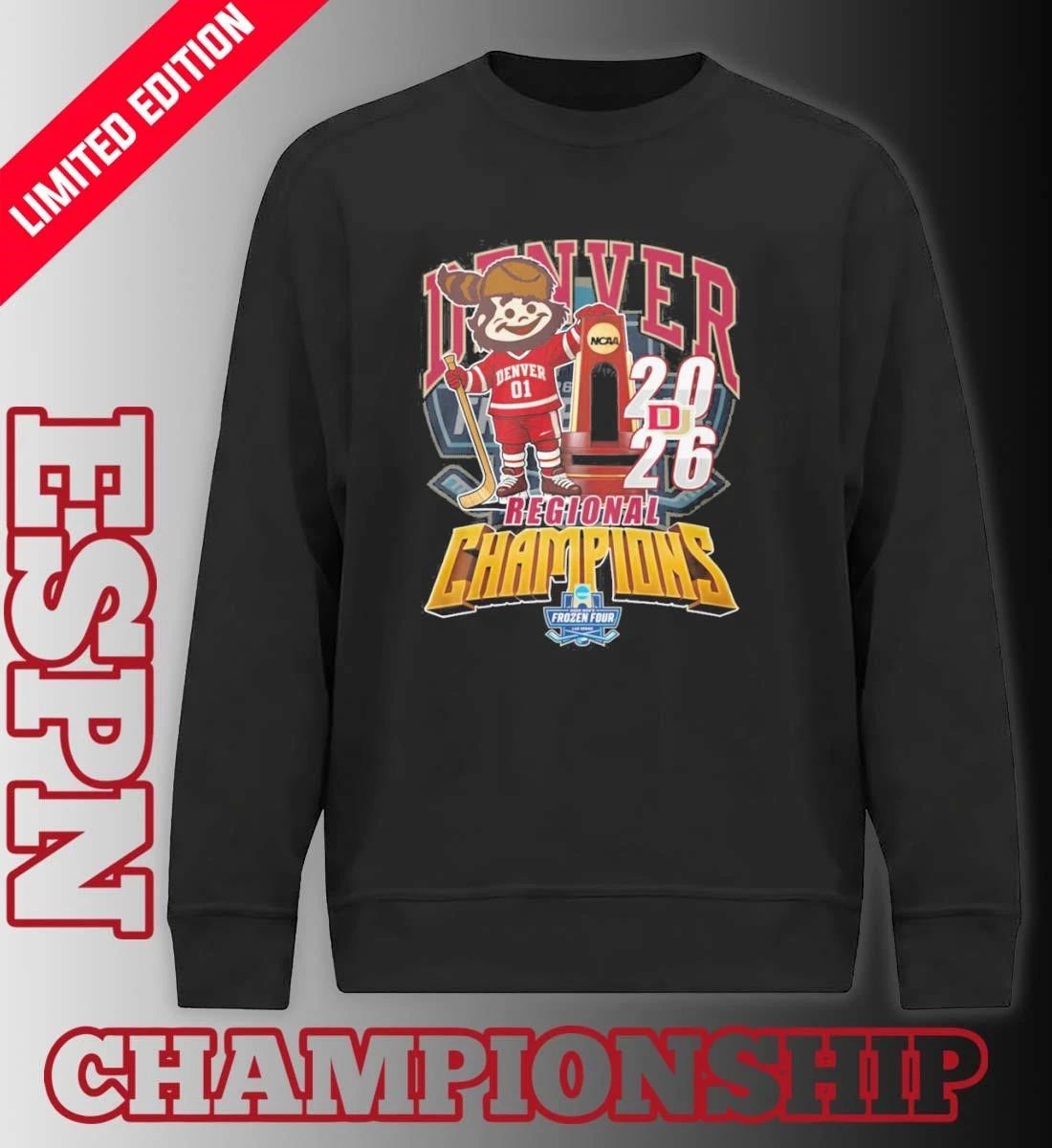 Denver Pioneers Mascot 2026 Men’s Ice Hockey Regional Champions Shirt