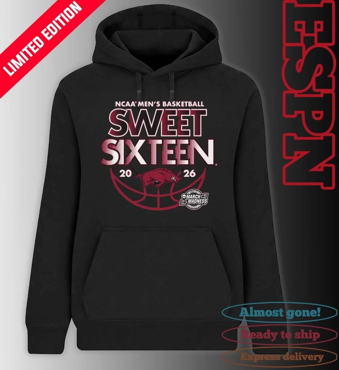 Sweet Sixteen 2026 Arkansas NCAA Men’s Basketball Shirt