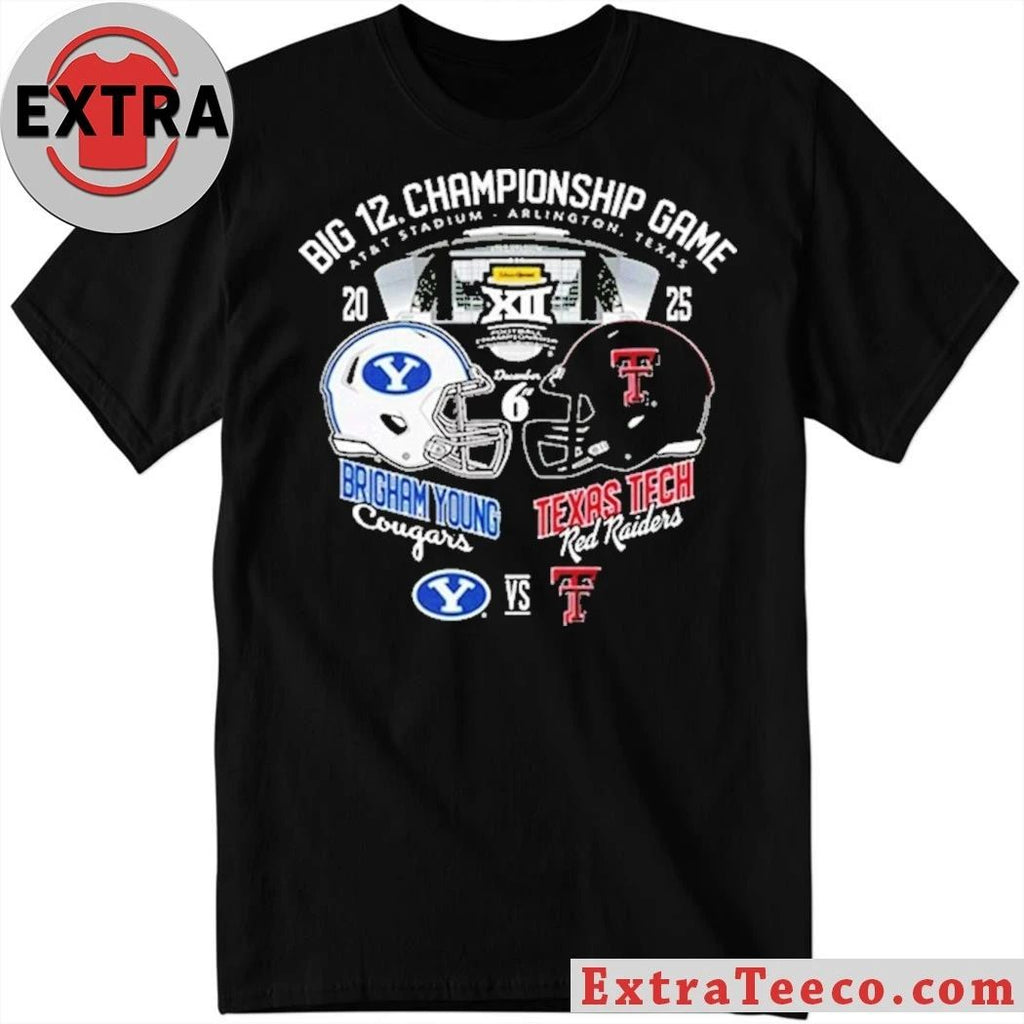 Celebrating the 2025 Big 12 Championship Final between the Texas Tech Red Raiders and Brigham Young Cougars T-Shirt