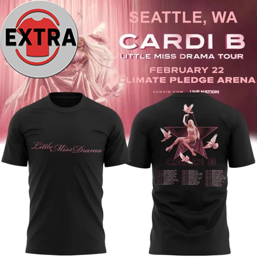 Little Miss Drama Tour Cardi B 2026 Fan Two Sided Shirt