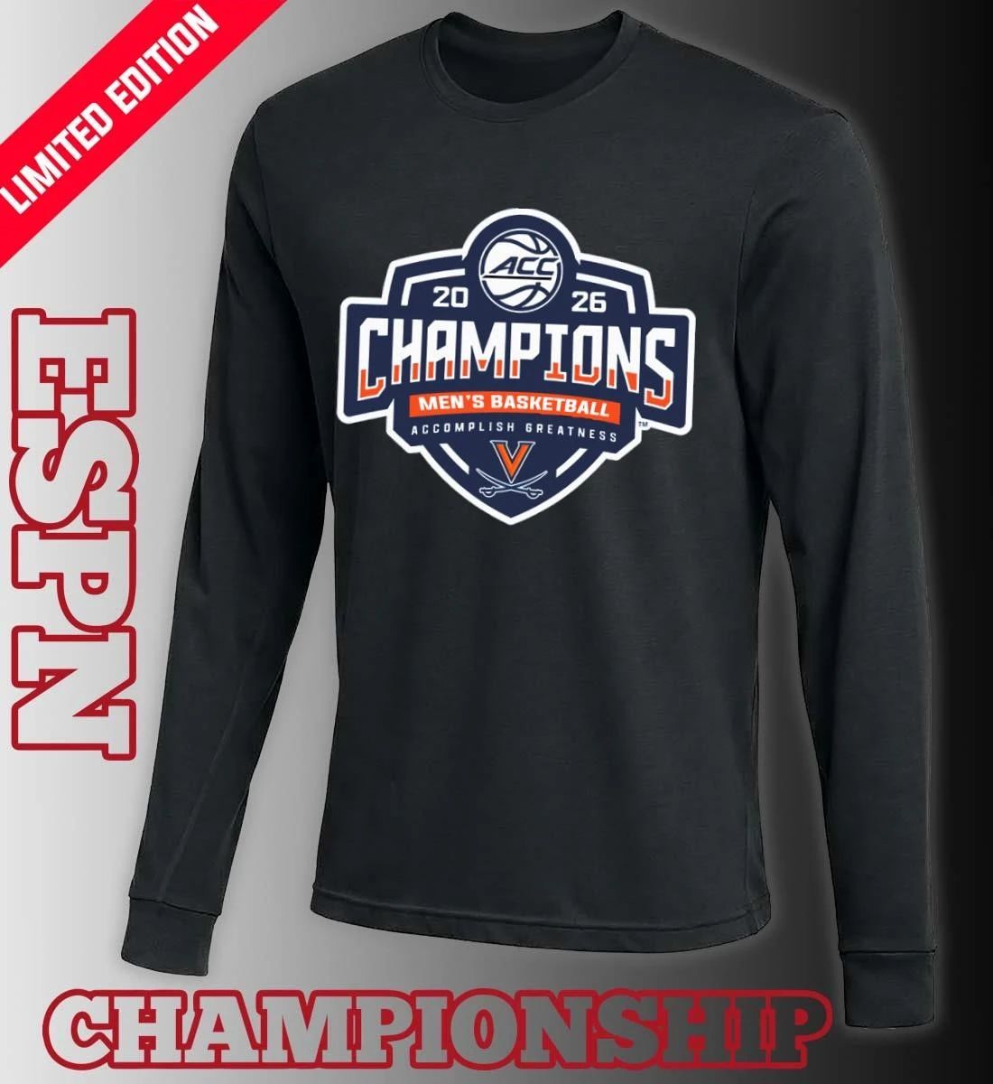 Virginia Cavaliers ACC Men’s Basketball Tournament Champions 2026 Official Logo T-Shirt