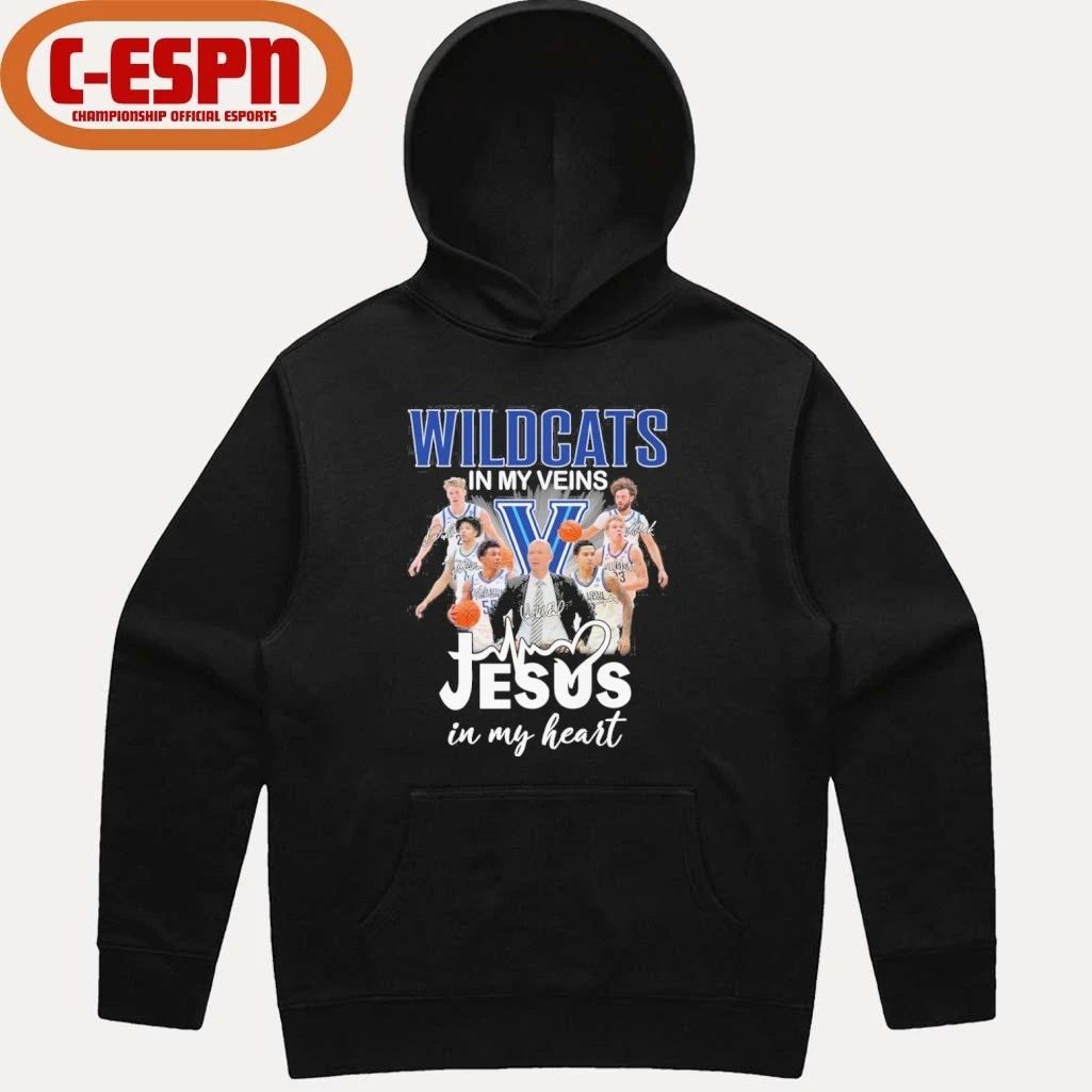 Villanova Wildcats Basketball In My Veins Jesus In My Heart Shirt