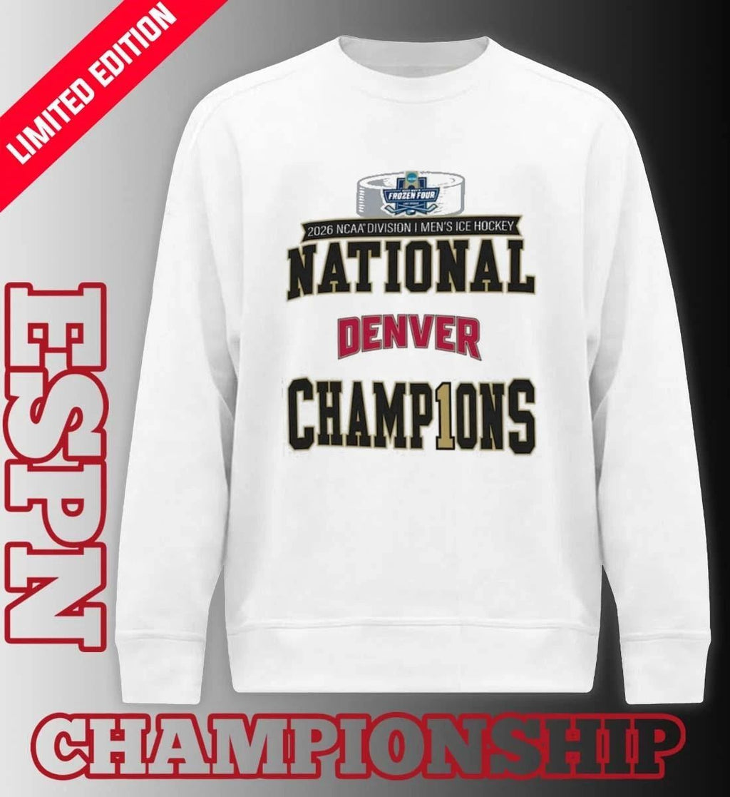 Denver Pioneers 2026 Men’s Ice Hockey National Champions Official Locker Room T-Shirt