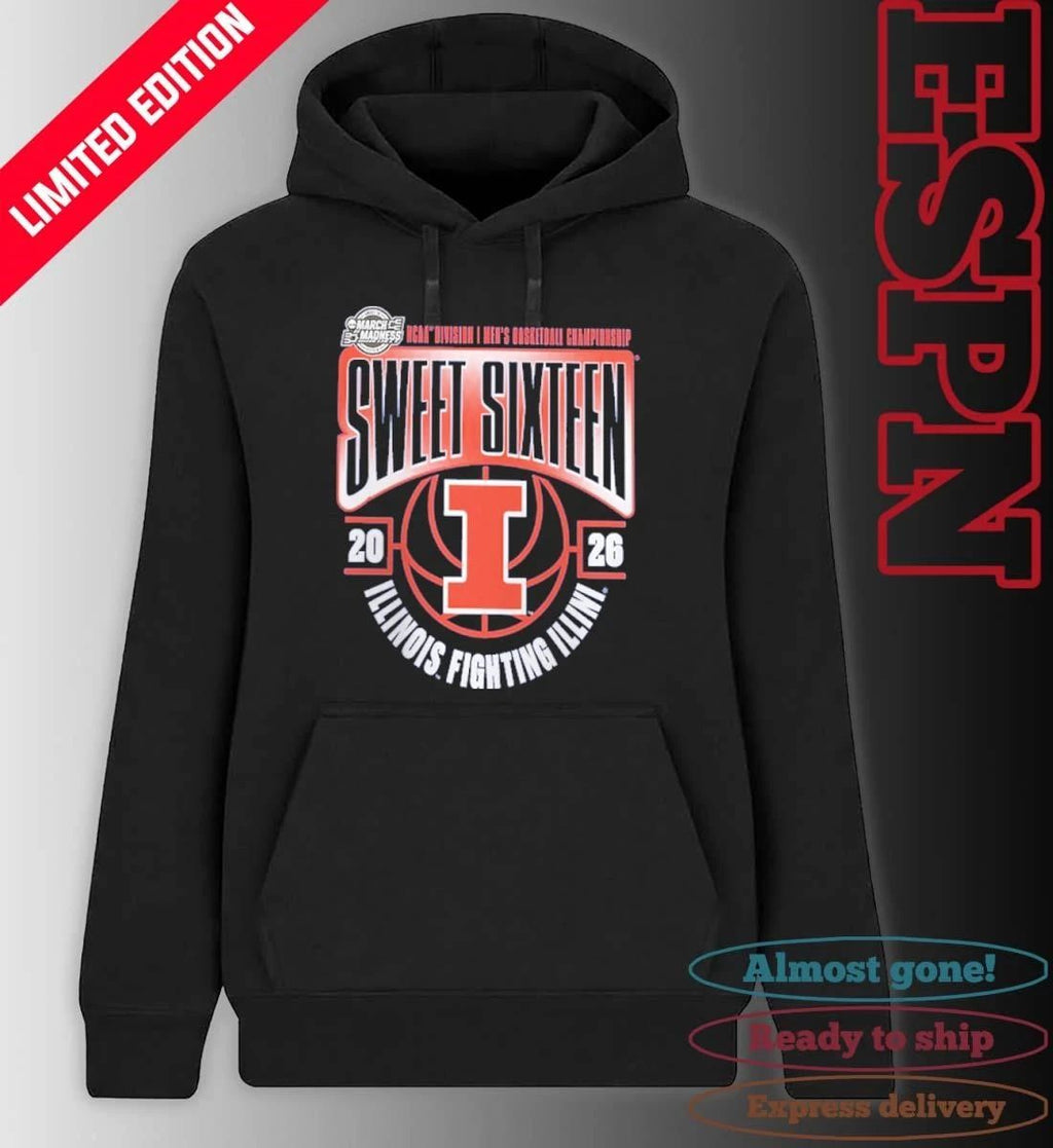 Illinois Fighting Illini Sweet 16 NCAA DI Men’s Basketball Tournament March Madness 2026 T-Shirt