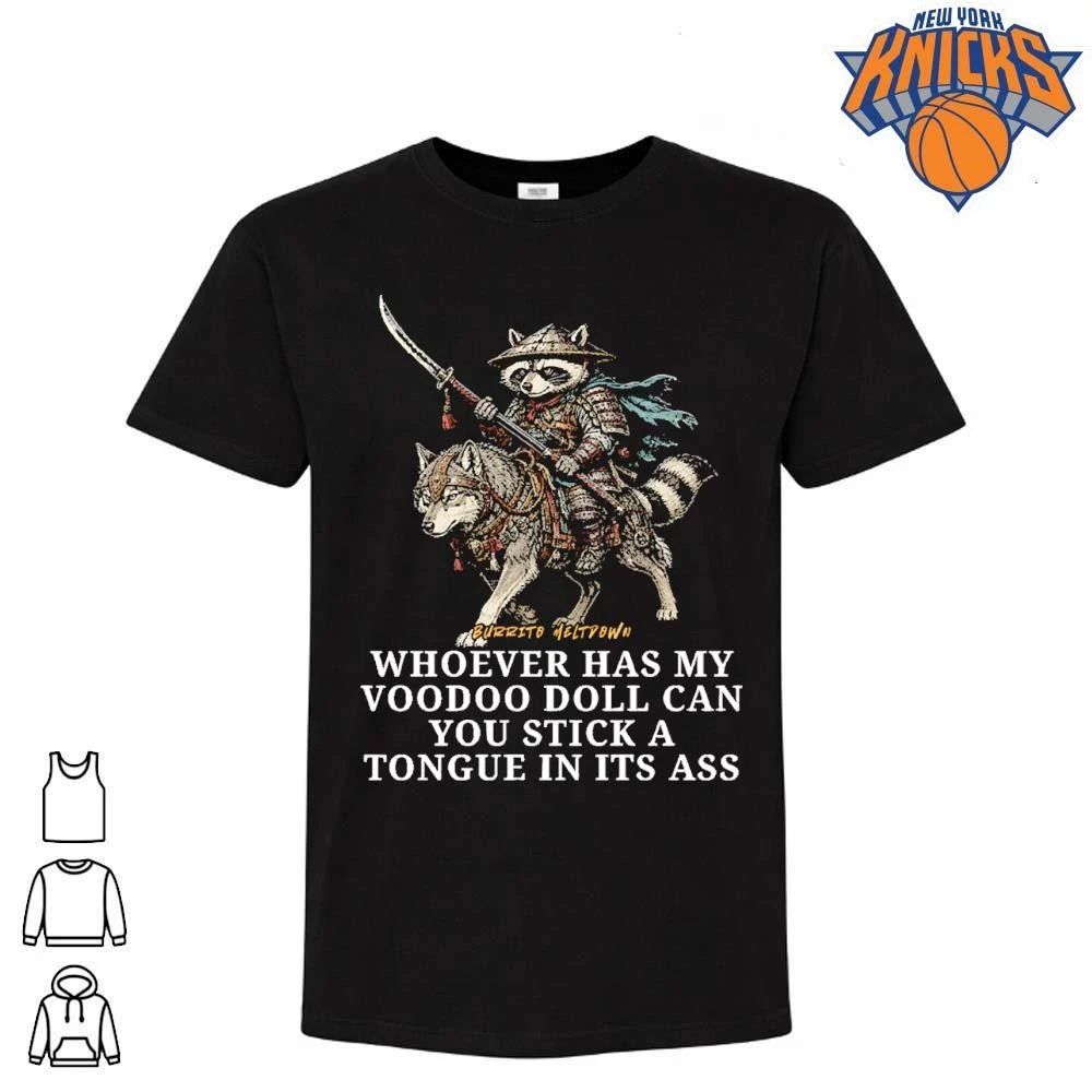 Burrito Meltdown Raccoon Samurai Riding Wolf Voodoo Doll Meme shirt
