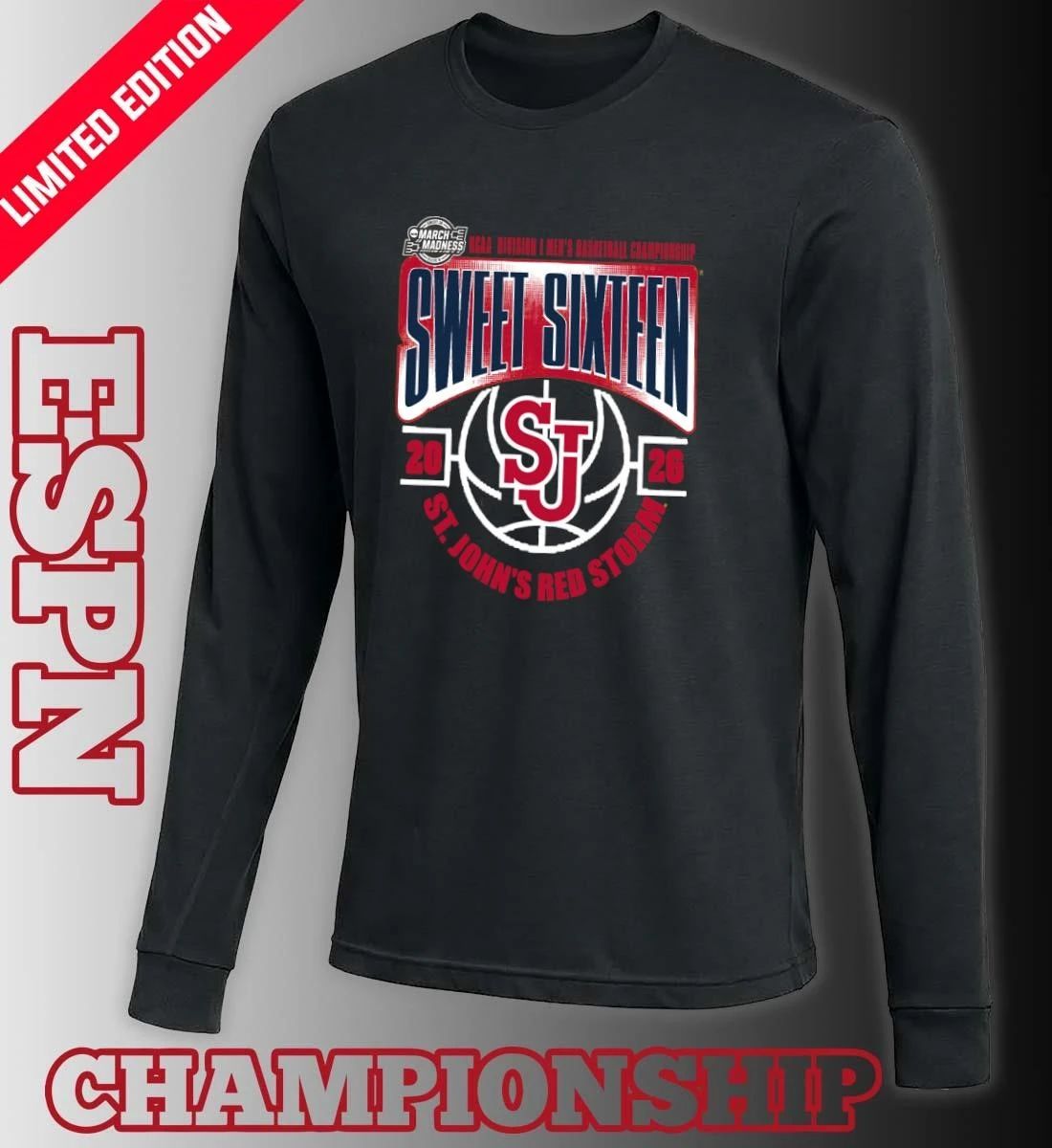 St. John’s Red Storm Sweet 16 NCAA DI Men’s Basketball Tournament March Madness 2026 T-Shirt