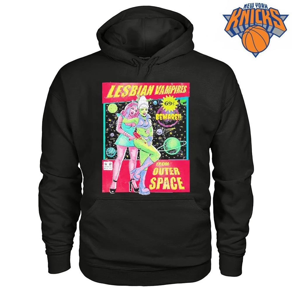 Vintage Retro Lesbian Vampires From Outer Space Comic Book Pop Art shirt