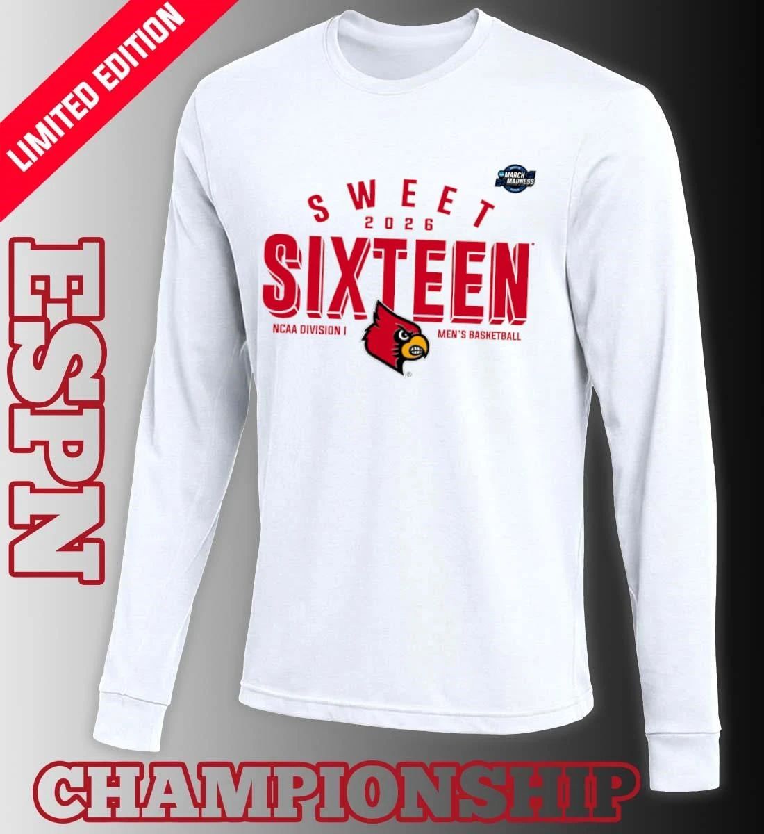 Sweet 16 Louisville Cardinals 2026 NCAA Men’s Basketball T-Shirt