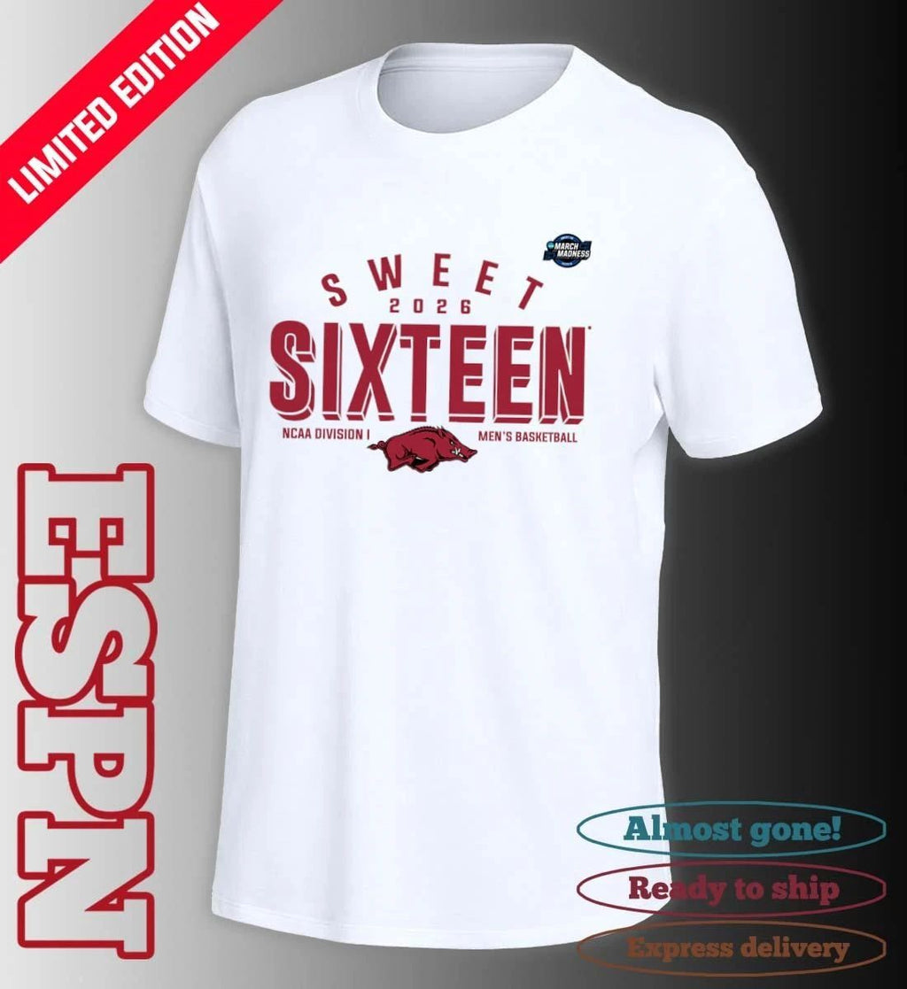 Sweet 16 Arkansas Razorbacks 2026 NCAA Men’s Basketball T-Shirt