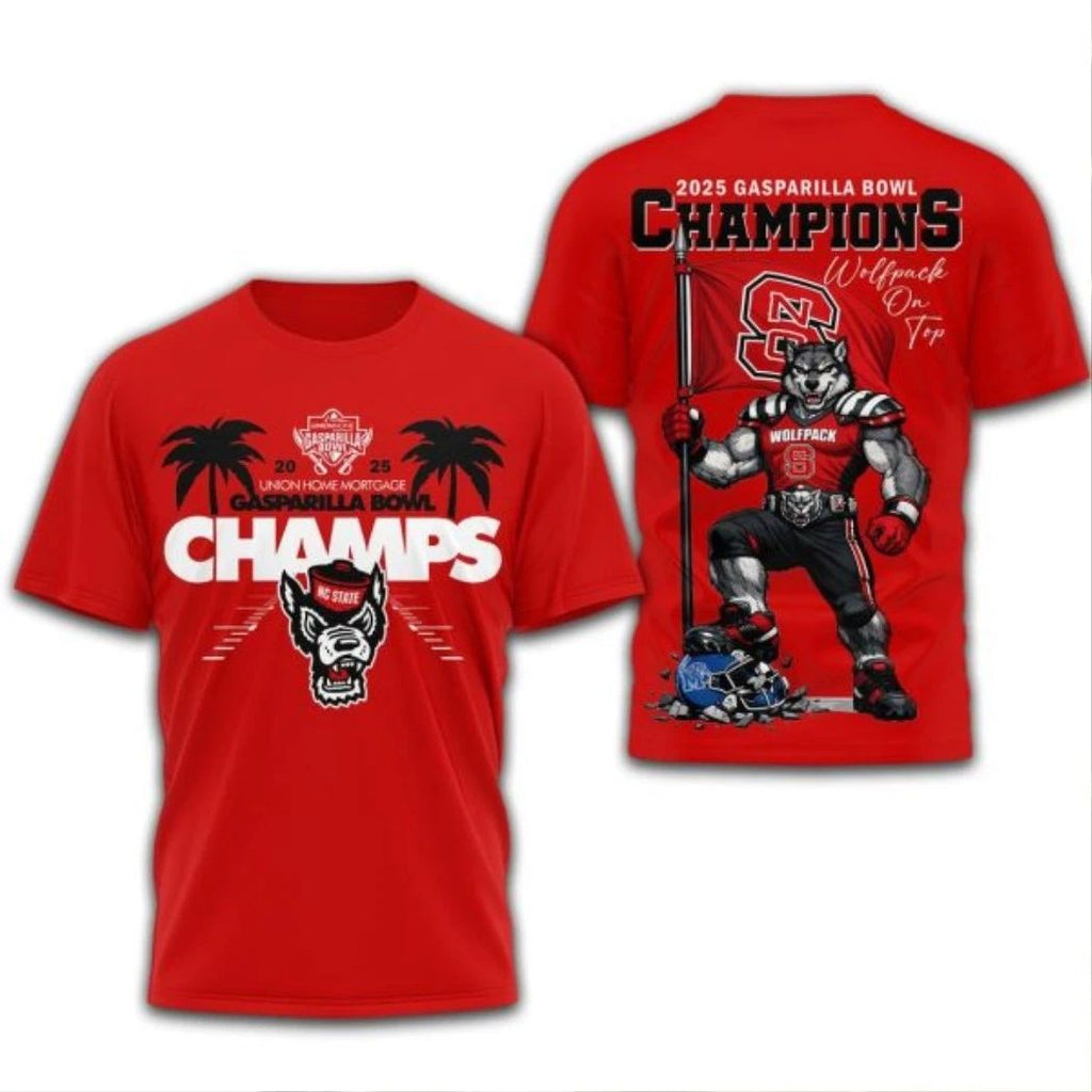 NC State Wolfpack Union Home Mortgage Gasparilla Bowl Champs Logo 2025 Hoodie Shirt