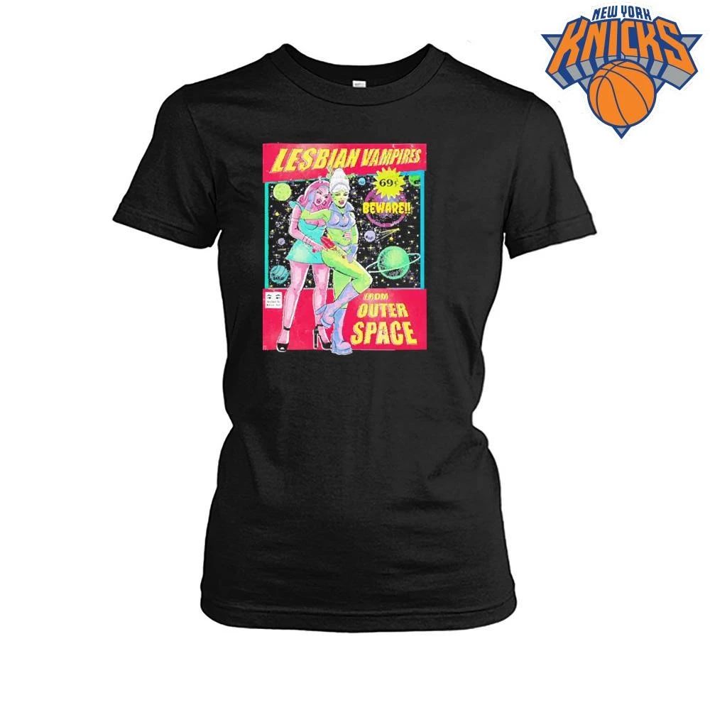 Vintage Retro Lesbian Vampires From Outer Space Comic Book Pop Art shirt