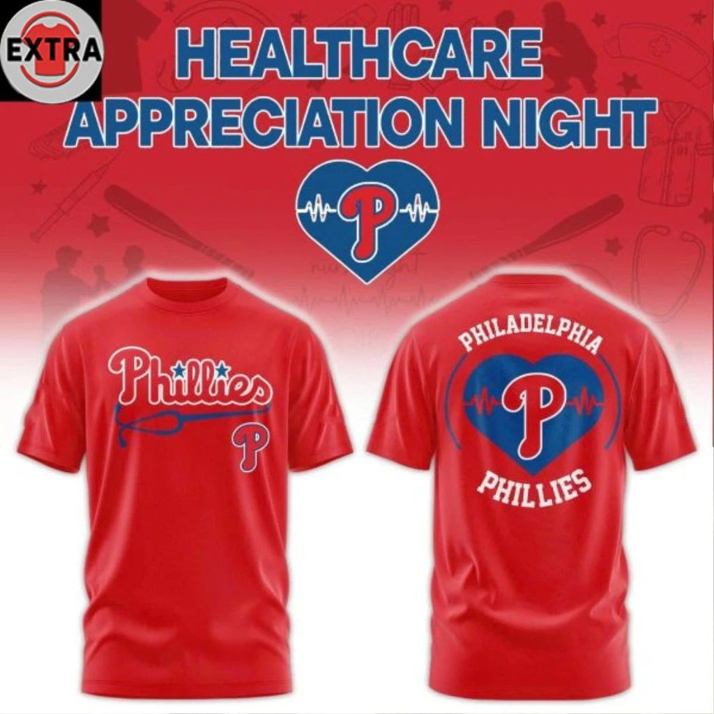 Philadelphia Phillies Healthcare Appreciation Night 2026 Celebrate Logo Two Sided T-shirt