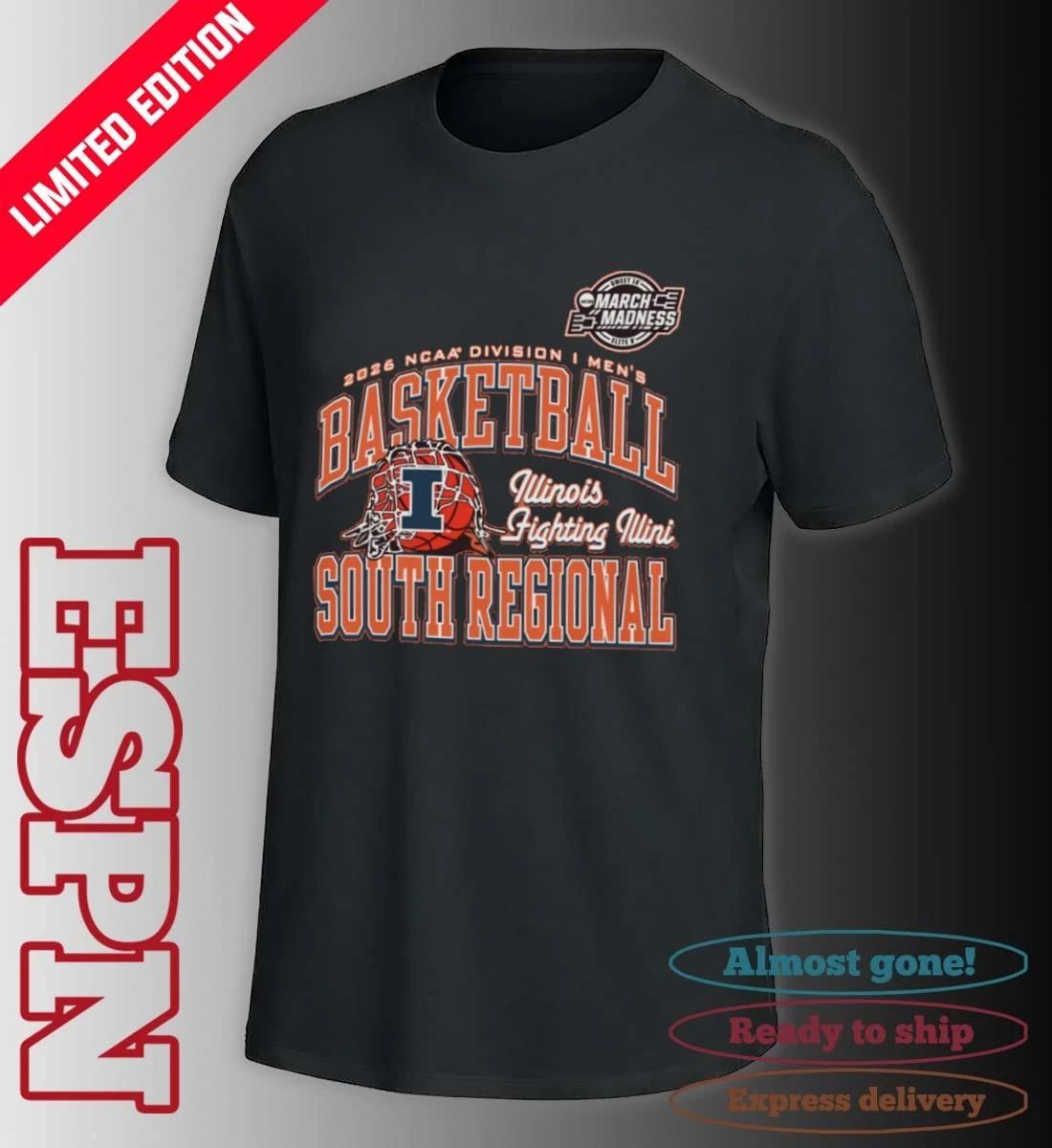 Illinois Fighting Illini 2026 NCAA DI Men’s Basketball Sweet 16 – South Regional T-Shirt