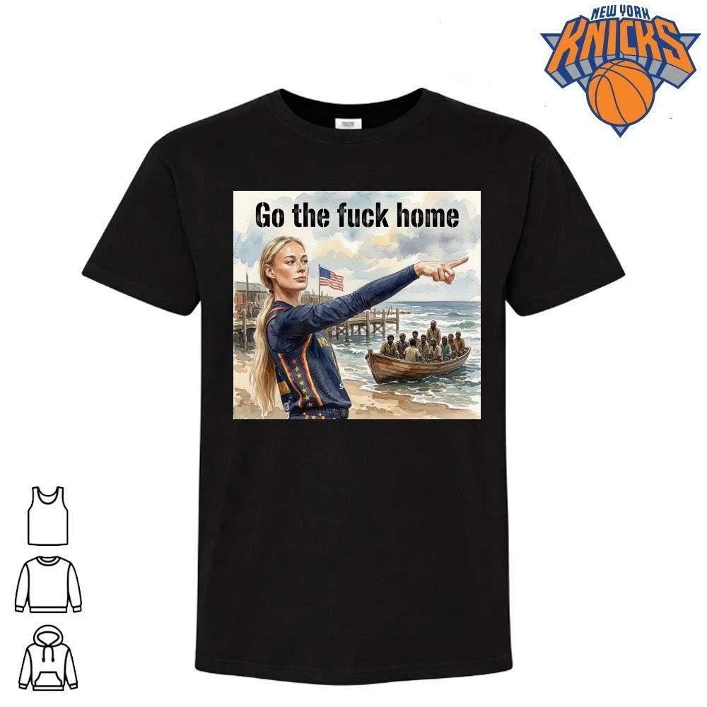 Go The Fuck Home Vintage Watercolor American Flag Coastal Wave Shirt
