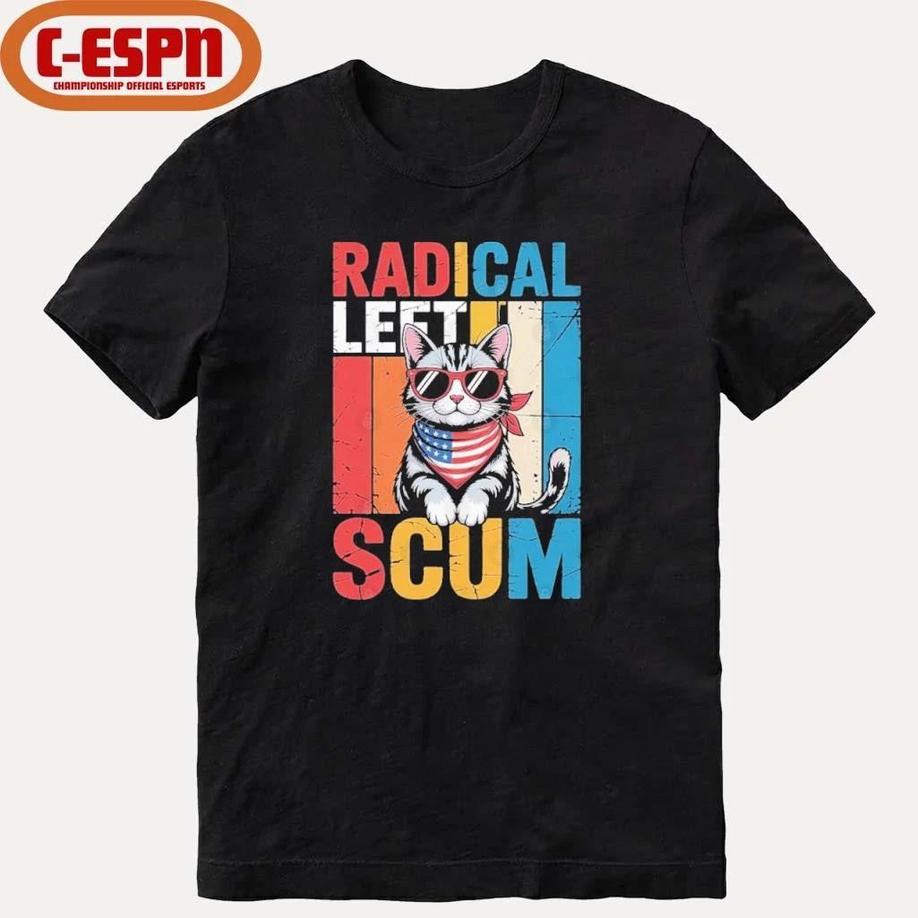 Radical Left Scum Cat Retro T-Shirt