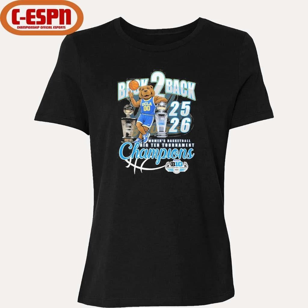 Ucla Bruins Mascot Back 2 Back Big Ten Women’s Basketball Tournament Champions Shirt