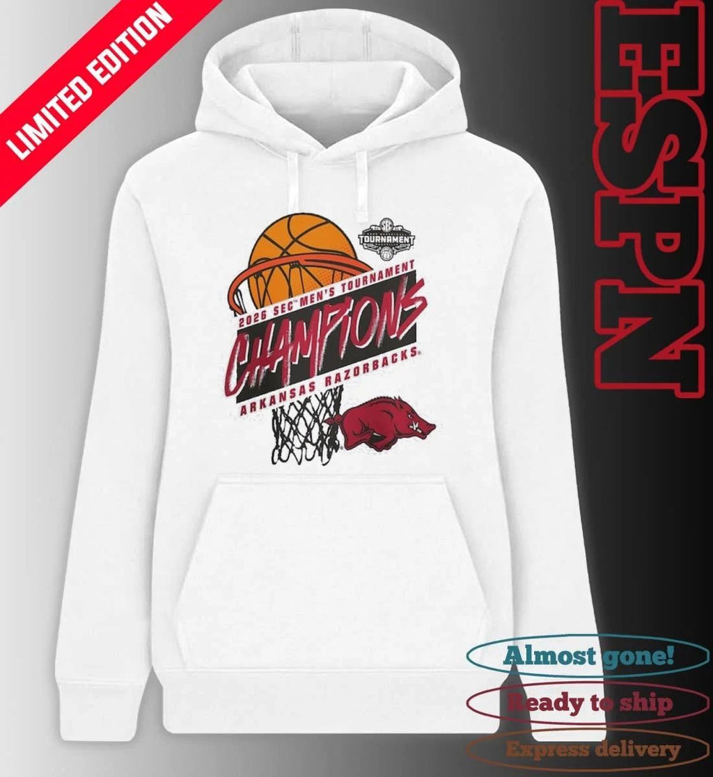 Arkansas Razorbacks 2026 SEC Men’s Basketball Tournament Champions Official T-Shirt