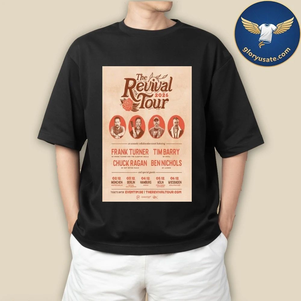 Frank Turner & Chuck Ragan & Tim Barry & Ben Nichols The Revival Tour 2026 Poster Shirt