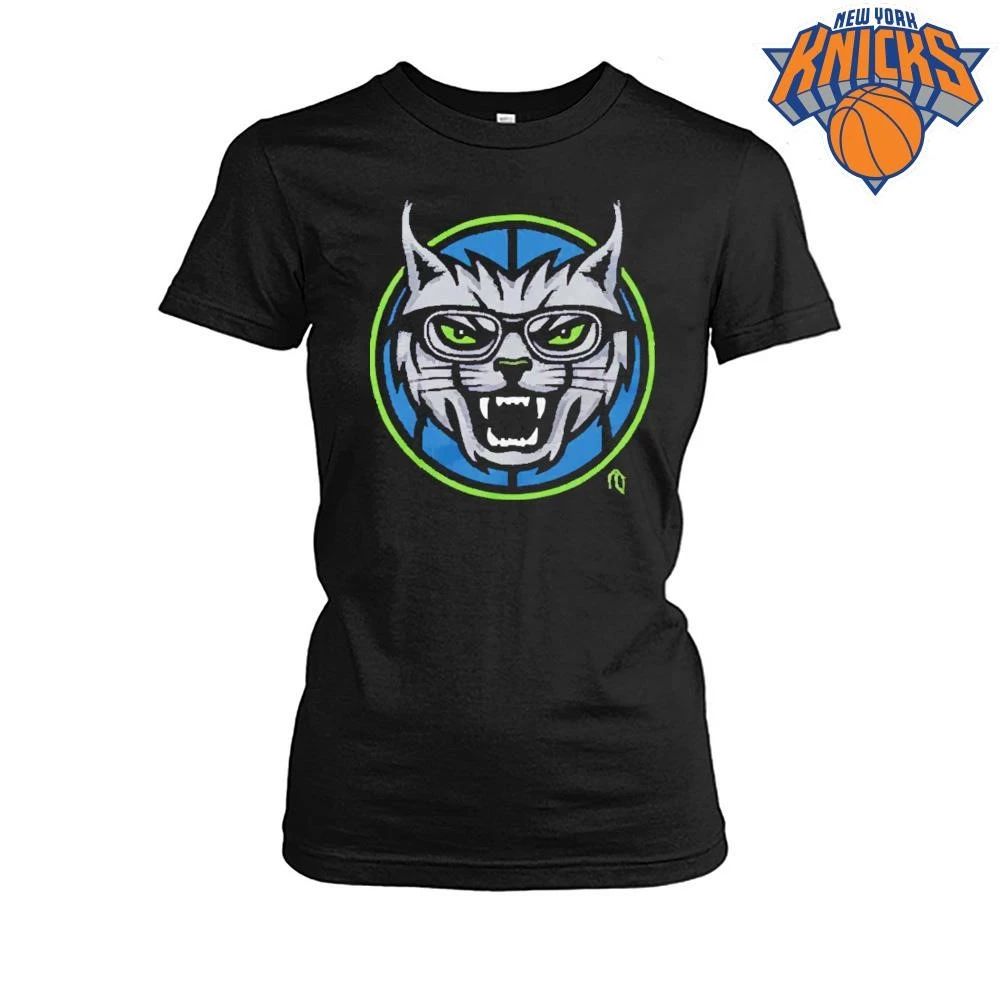 Cool Wildcat Mascot Wearing Glasses Circle Logo shirt