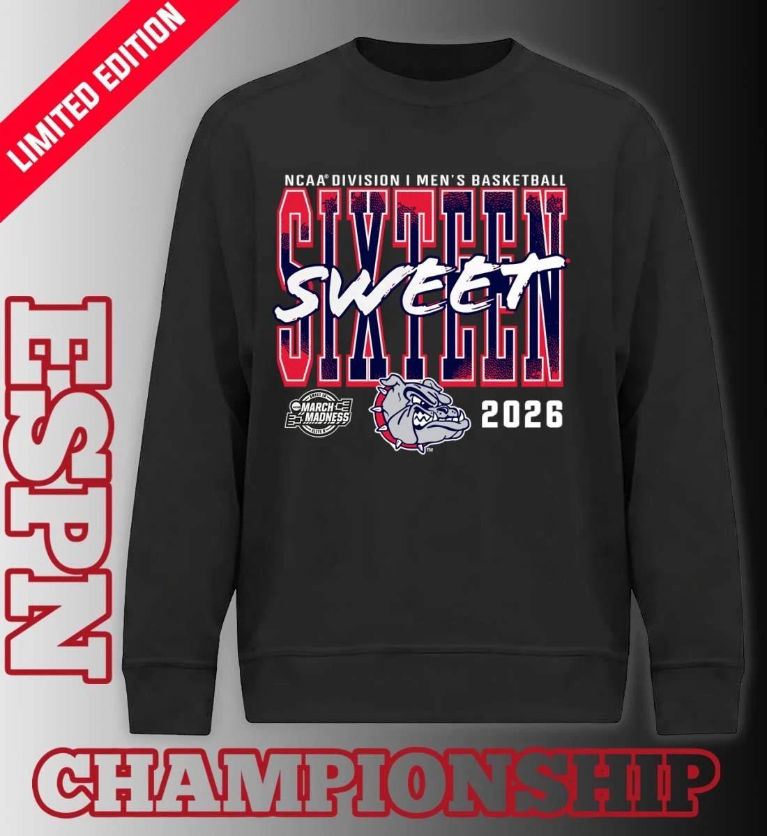 Gonzaga Bulldogs 2026 NCAA Men’s Basketball Tournament March Madness Sweet 16 T-Shirt