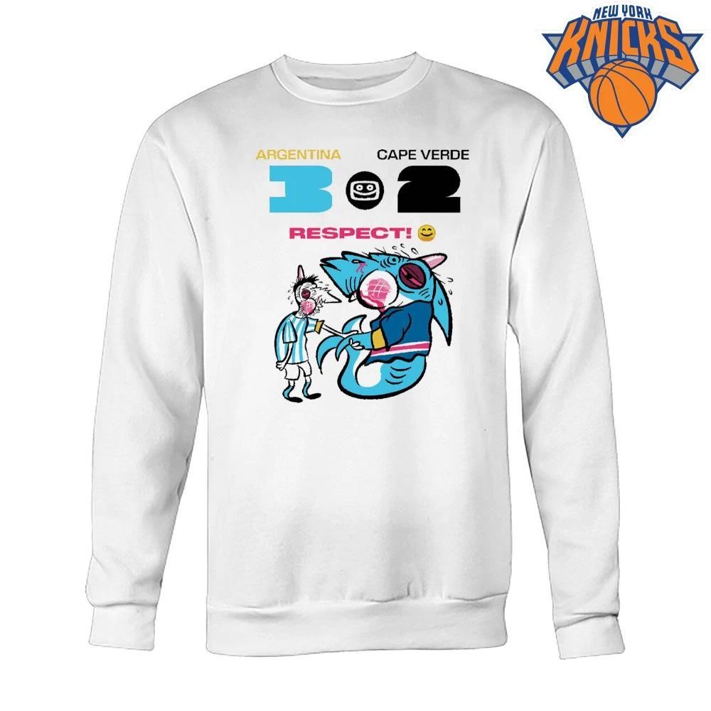 Argentina vs Cape Verde Respect World Cup Shark Boxing Match Cartoon Shirt