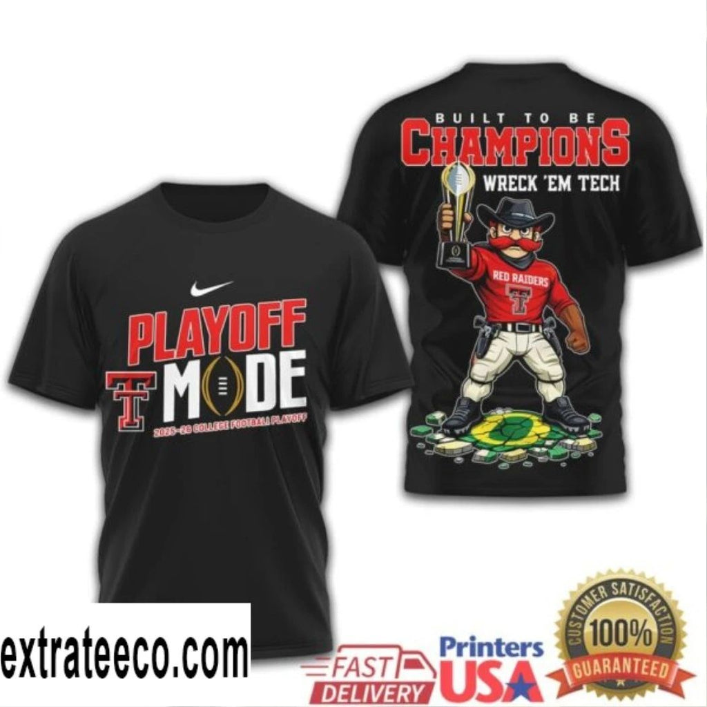 Texas Tech Red Raiders Playoff Mode 2025 26 College Football Playoff Logo Shirt