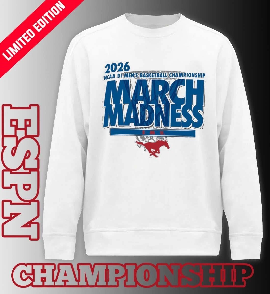 SMU Mustangs 2026 NCAA DI Basketball March Madness – First Four Shirt