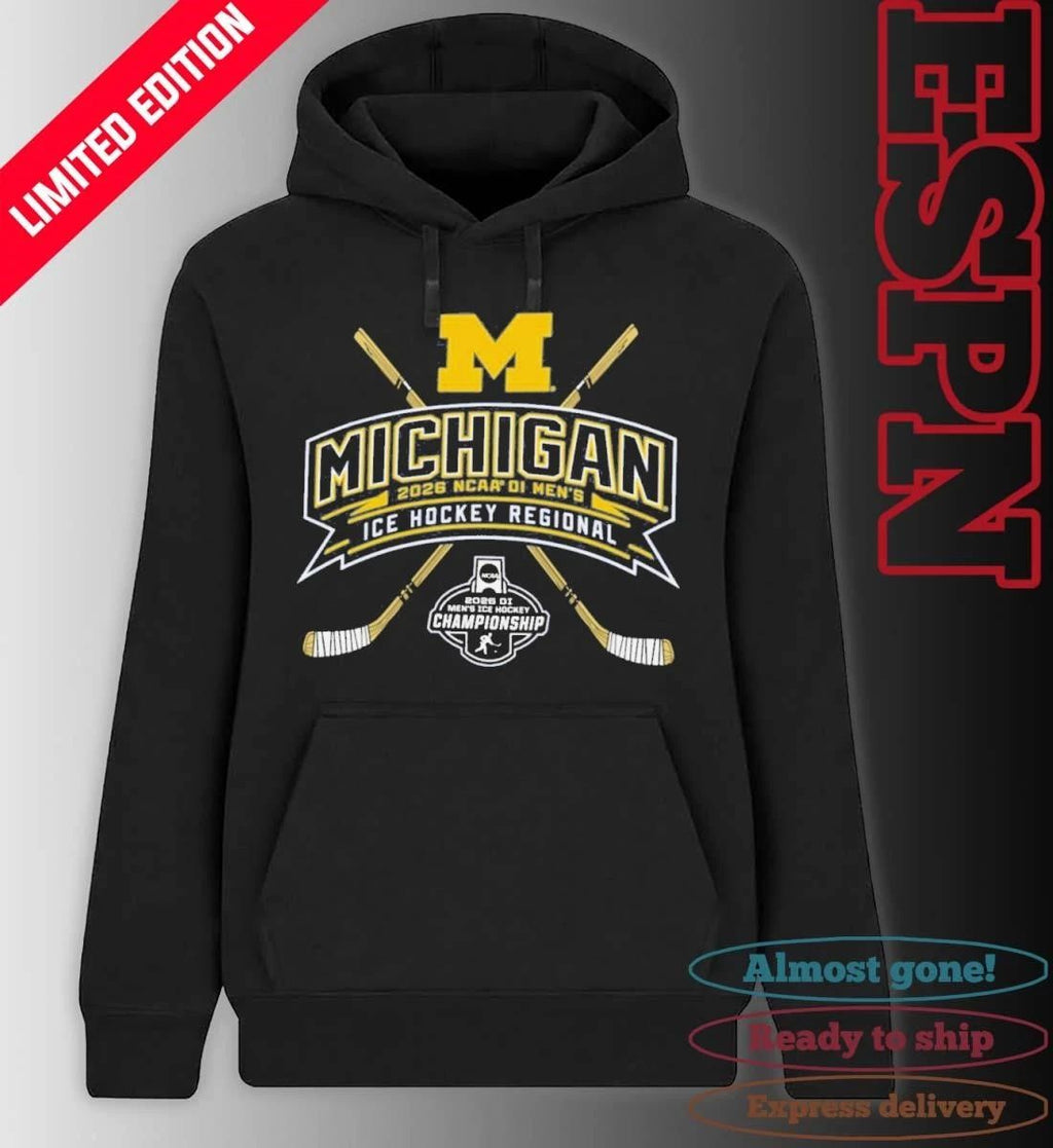 Michigan Wolverines 2026 NCAA DI Men’s Ice Hockey Regionals T-Shirt