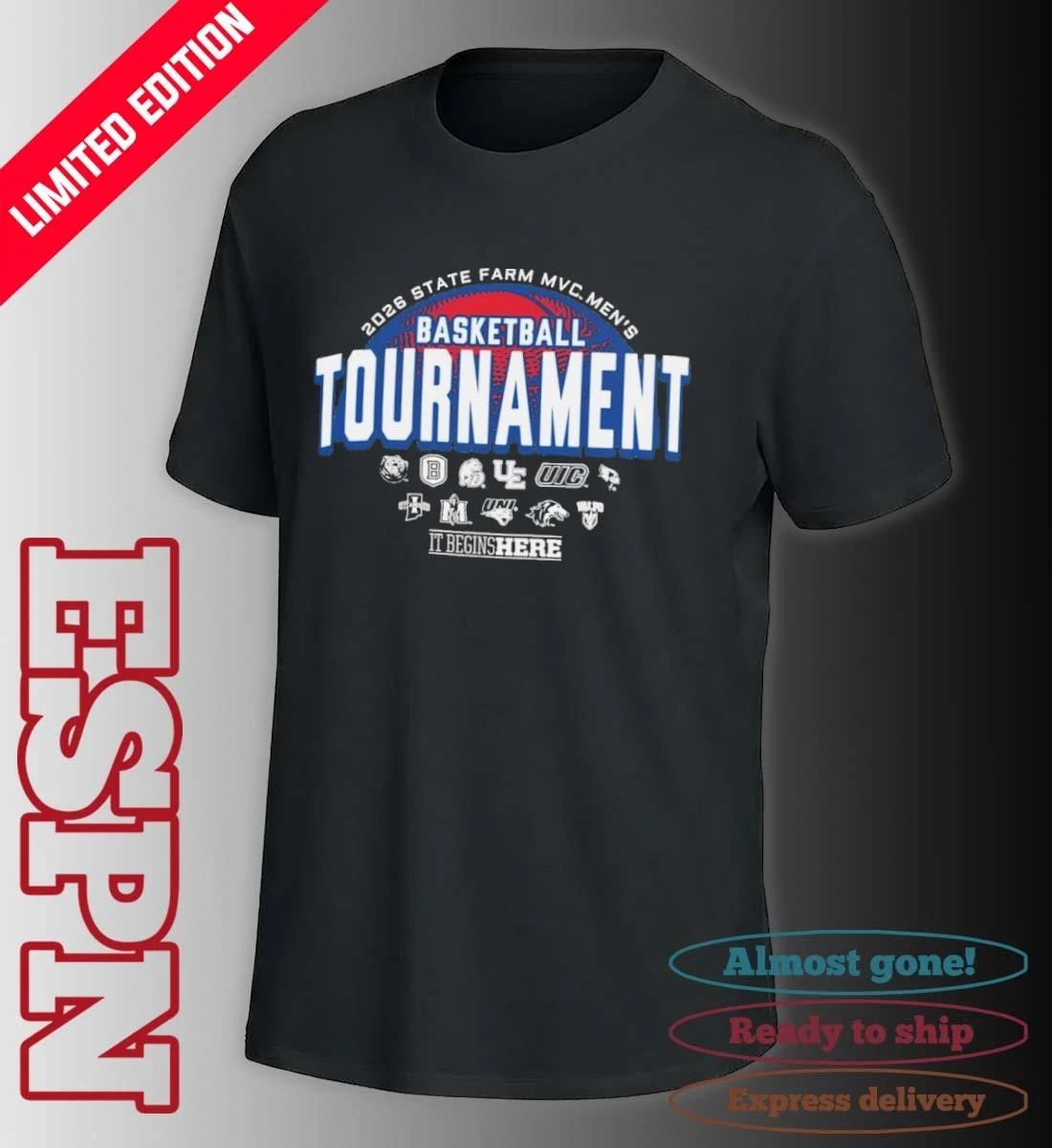 It Begins Here 2026 Missouri Valley Conference Men’s Basketball Championship T-Shirt