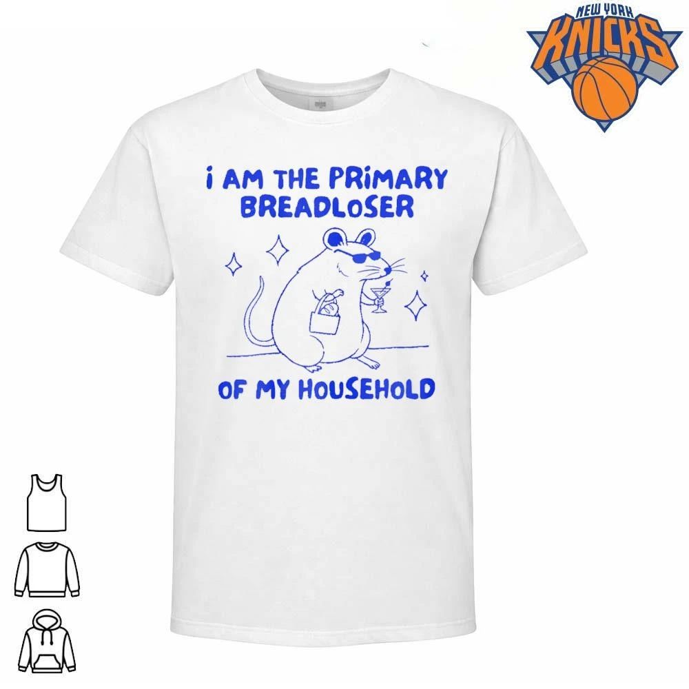I Am The Primary Breadloser Of My Household Funny Rat Drinking Martini Sunglasses Shirt