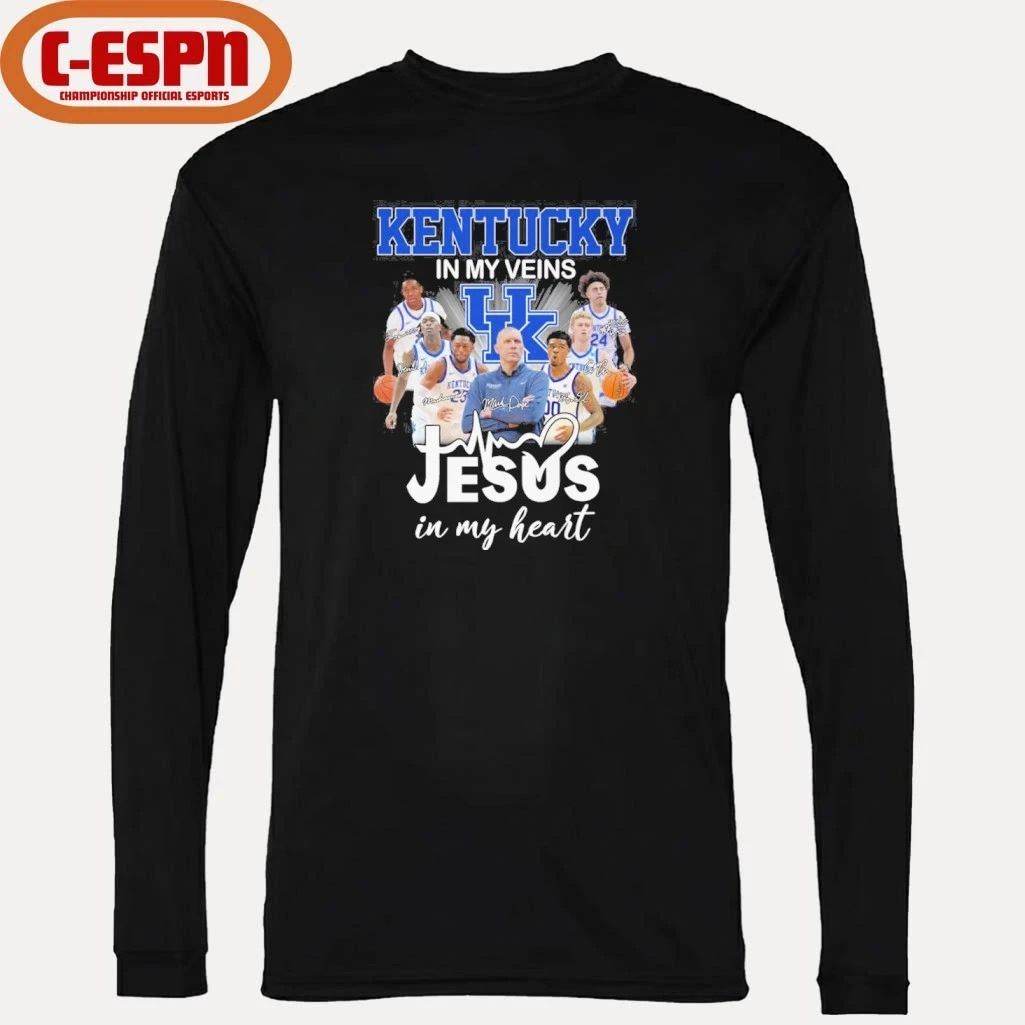 Kentucky Jayhawks Basketball In My Veins Jesus In My Heart Shirt