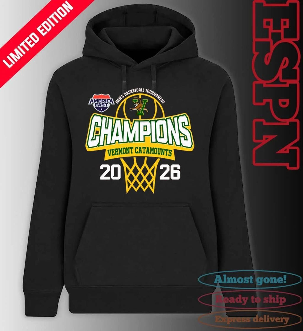America East Conference Men’s Basketball Tournament 2026 Champions Vermont Catamounts T-Shirt