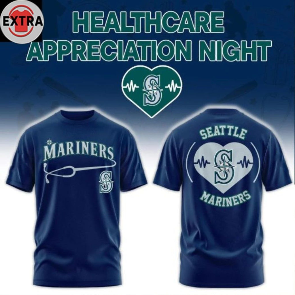 Seattle Mariners Healthcare Appreciation Night 2026 Celebrate Logo Two Sided T-shirt