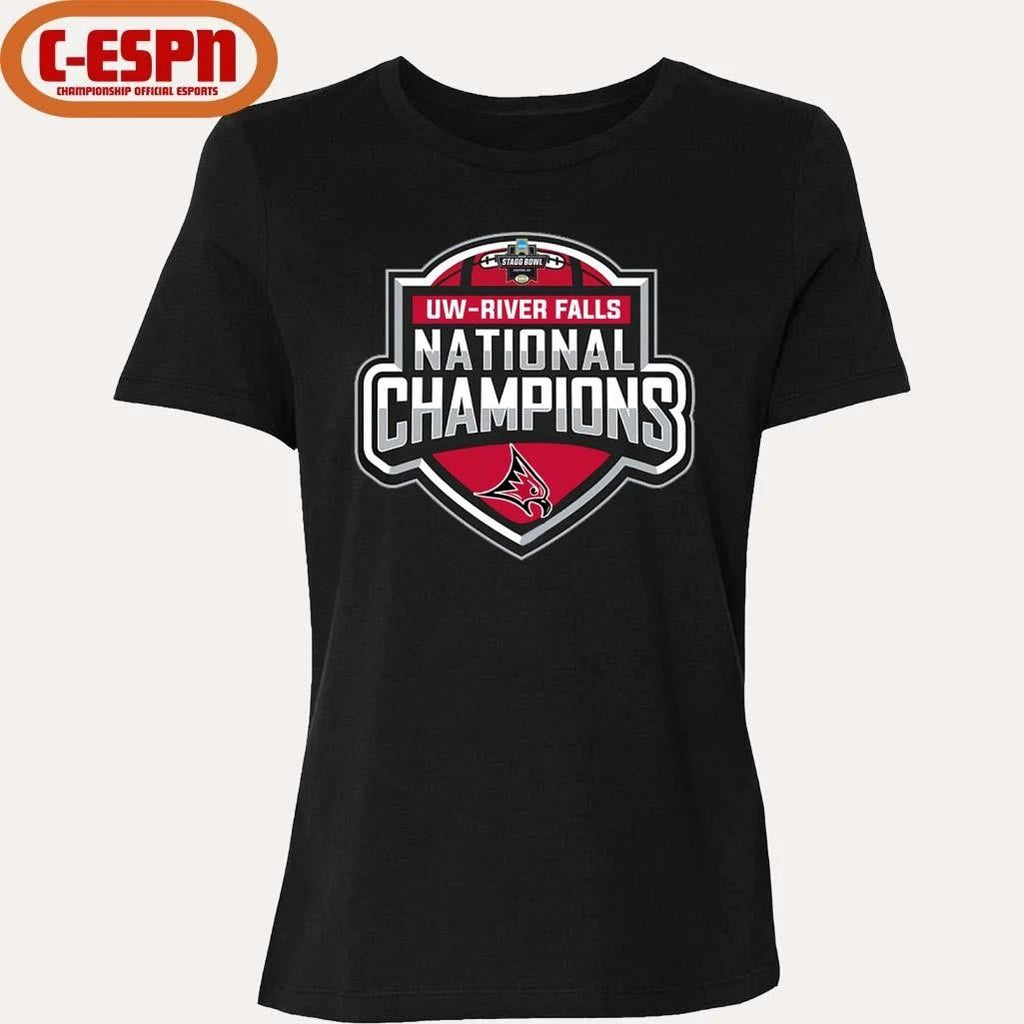 UW-River Falls Falcons 2025-26 DIII Football National Champions Logo T-Shirt