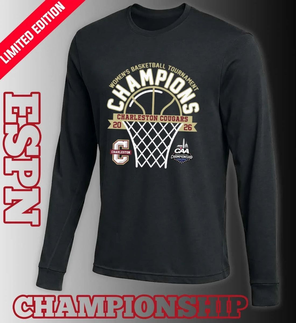 Charleston Cougars 2026 Coastal Athletic Association Women’s Basketball Tournament Champions Shirt