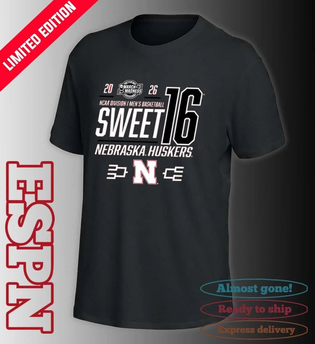 Nebraska Cornhuskers Men’s Basketball Sweet 16 Bound Net 2026 Shirt