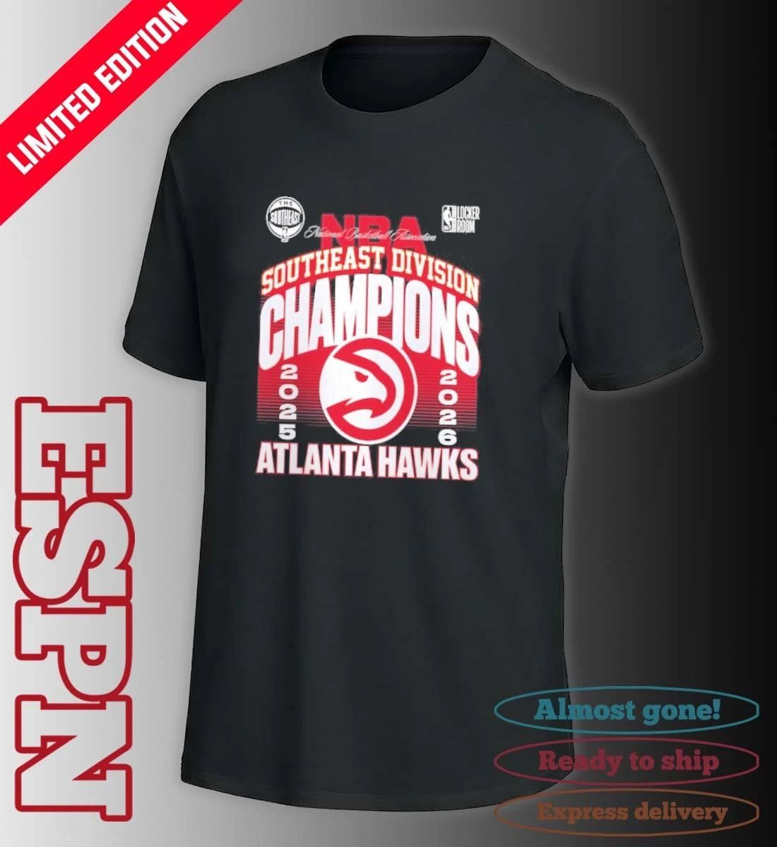NBA Atlanta Hawks 2026 Southeast Division Champions Locker Room T-Shirt
