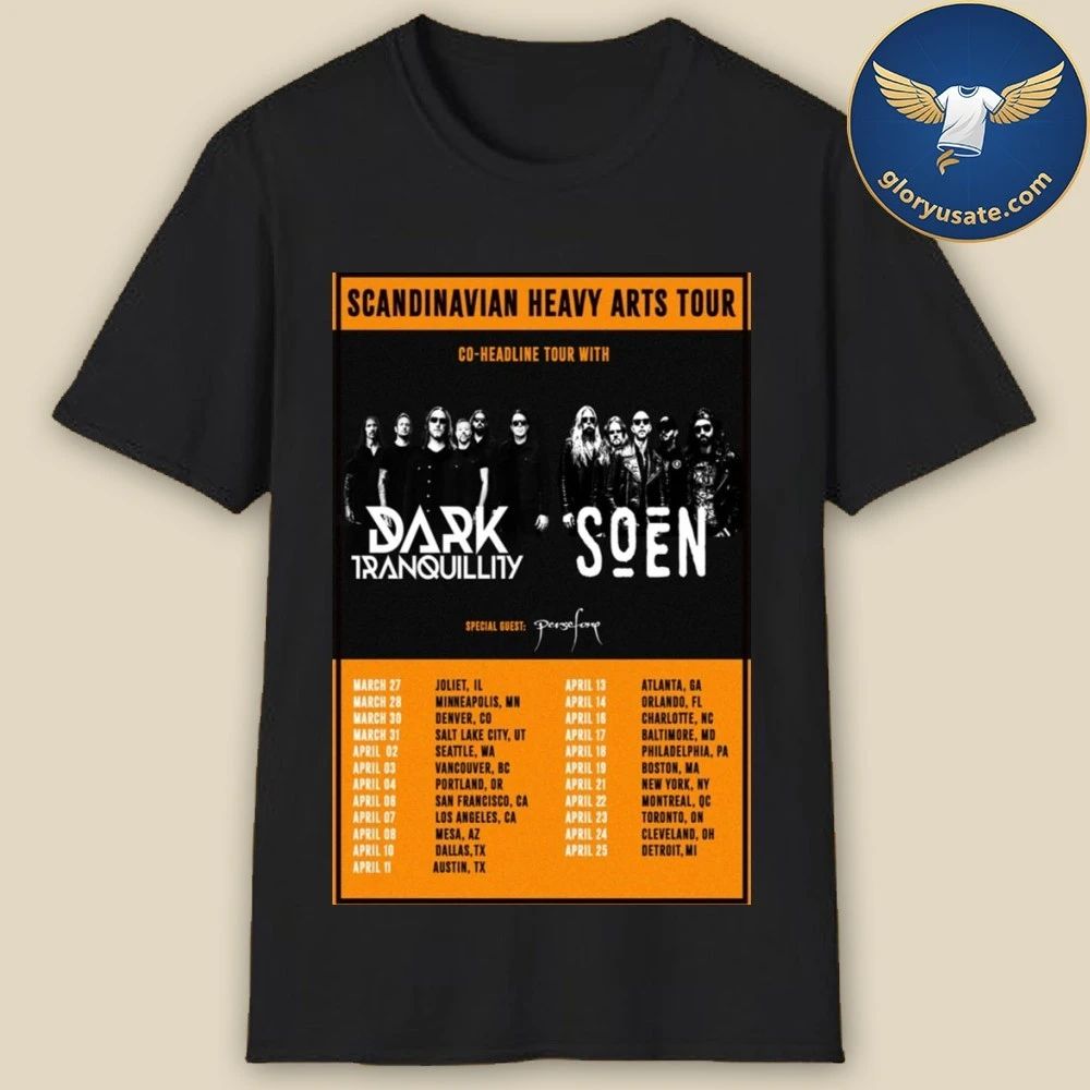 Dark Tranquillity & Soen North America The Scandinavian Heavy Arts Tour 2026 Poster Shirt