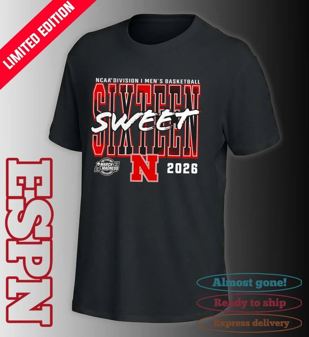Nebraska Cornhuskers 2026 NCAA Men’s Basketball Tournament March Madness Sweet 16 T-Shirt