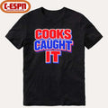 Buffalo Cooks Caught It Bold Red Blue T-Shirt